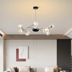 LED chandelier in a luxury dining room, alternative view