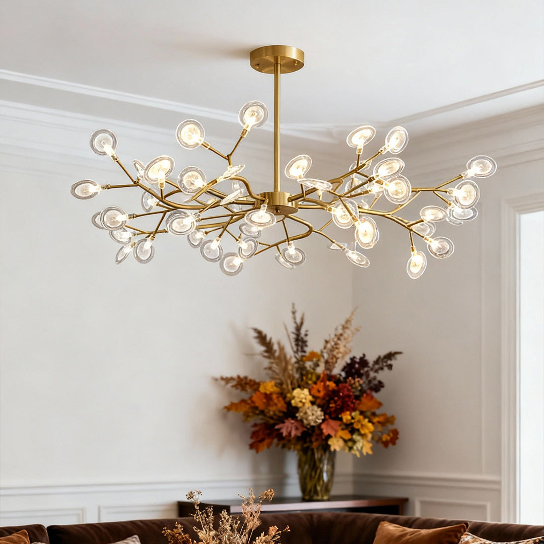 Firefly Pendant Light, Modern Satellite-Inspired LED Branching Chandelier for Living and Dining Rooms, 27 to 54 Lights