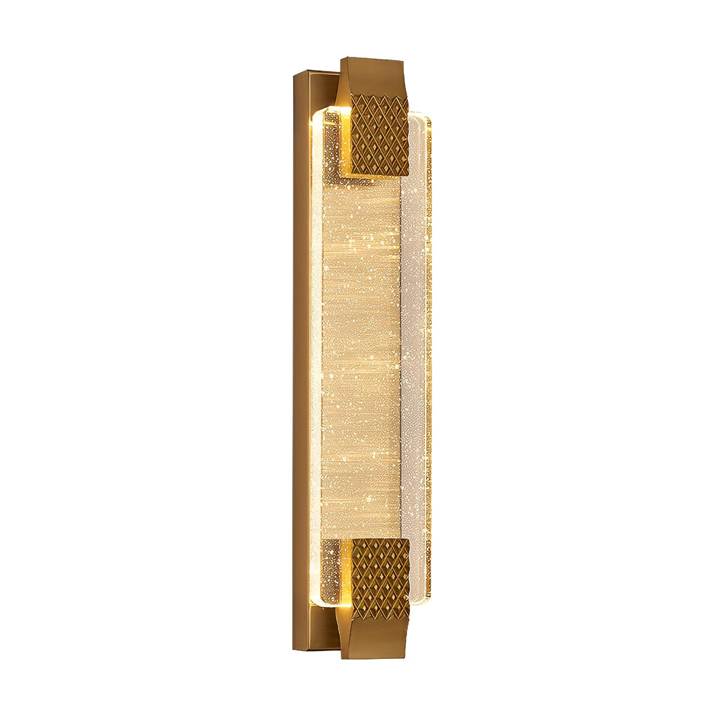 Crystal Linear Wall Light, Luxury Stainless Steel LED Sconce for Living Room and Bedside, Ice Bubble Design in Four Heights
