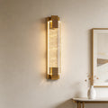 Crystal Linear Wall Light, Luxury Stainless Steel LED Sconce for Living Room and Bedside, Ice Bubble Design in Four Heights