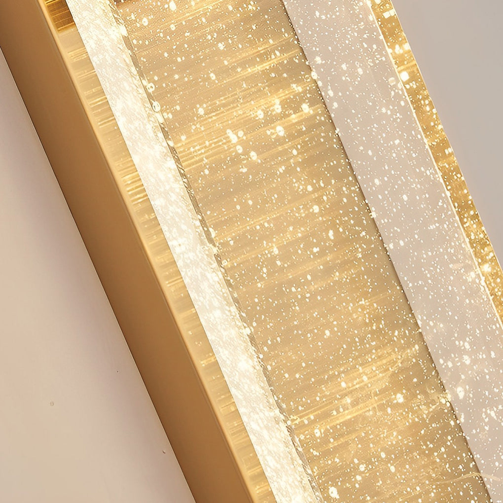 Crystal Linear Wall Light, Luxury Stainless Steel LED Sconce for Living Room and Bedside, Ice Bubble Design in Four Heights