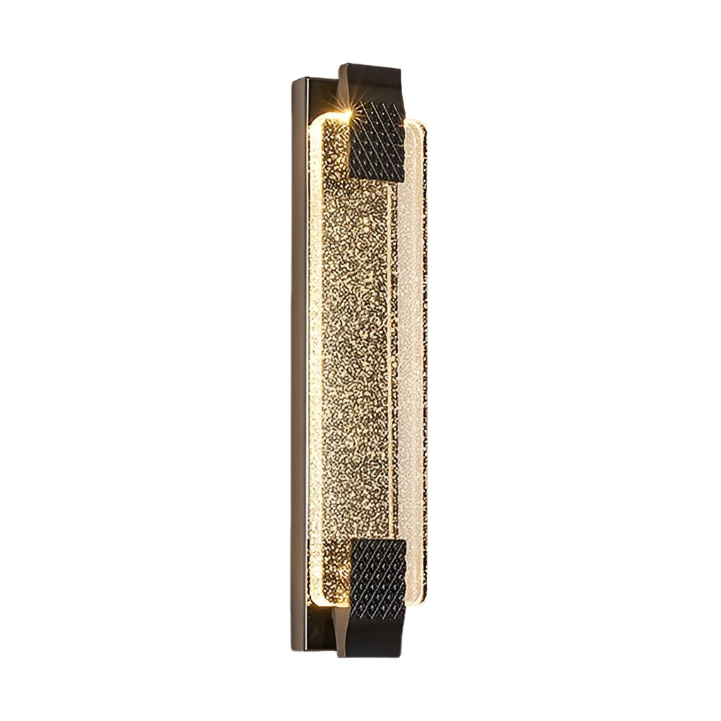 Crystal Linear Wall Light, Luxury Stainless Steel LED Sconce for Living Room and Bedside, Ice Bubble Design in Four Heights