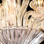 Macro view of the faceted transparent crystal beads