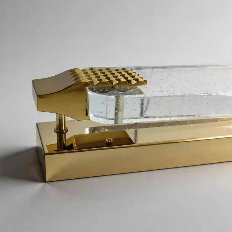 Crystal Linear Wall Light, Luxury Stainless Steel LED Sconce for Living Room and Bedside, Ice Bubble Design in Four Heights