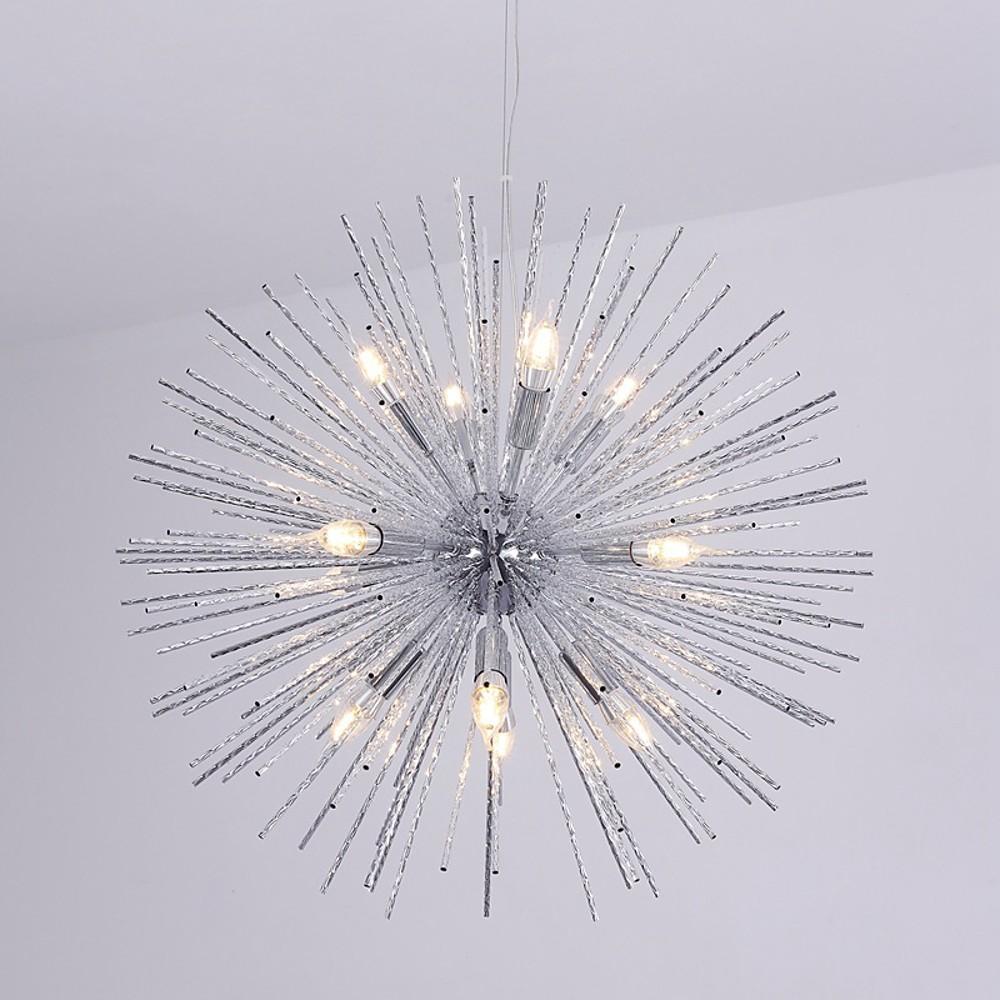 Globe pendant light, further view of the metal globes