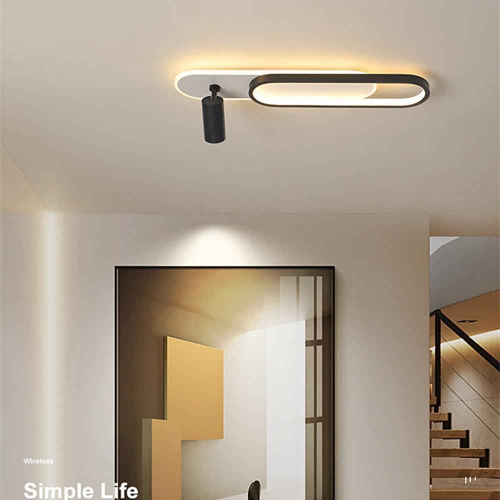 Adjustable Ceiling Spot Light, Modern Metal LED Fixture for Living Room and Kitchen, Oval Twin-Body Design in Black or Gold