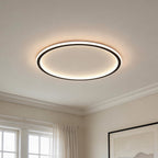 Minimalist LED circle ceiling light with a black frame