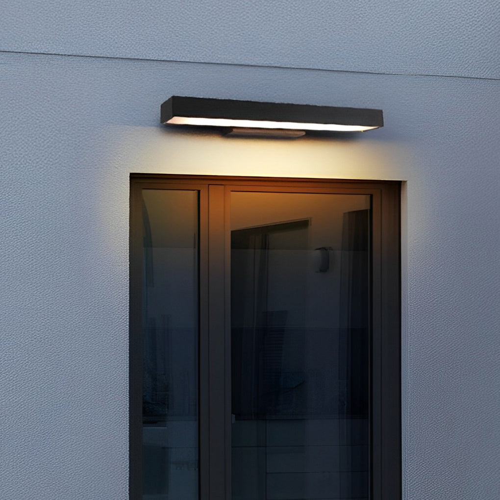 Rectangular LED Wall Light, Stainless Steel Linear Outdoor Lamp for Entryways and Garage Walls, Motion Sensor Option in Three Lengths
