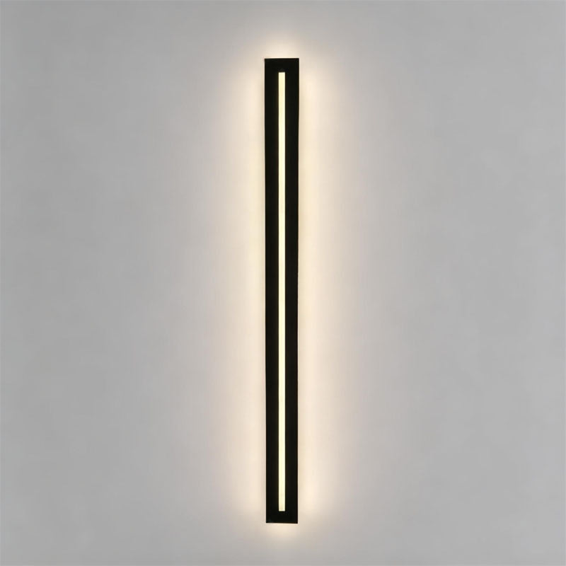 Long LED Wall Sconce, Minimalist Black or Gold Linear Iron Light for Hallway and Bedroom, Tri-Color Dimming in Four Lengths