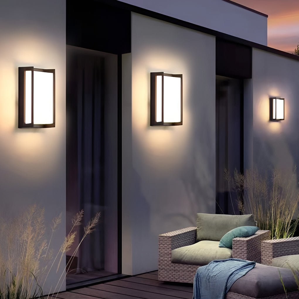 Geometric Outdoor Wall Light, Minimalist Black Aluminum Alloy LED Sconce for Entry and Facade Walls, IP65 Waterproof 12W
