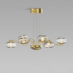 Mixed metal chandelier with artisanal glass bubbles