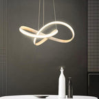 Mobius ring pendant light used as a decorative ceiling light