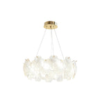 Modern artistic chandelier with cascading flower glass shades