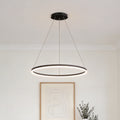 Modern LED Ring Chandelier, Round Halo Ceiling Light for Dining Room and Bedroom, Dimmable Aluminum Circle Pendant in 16, 24 or 31 Inch