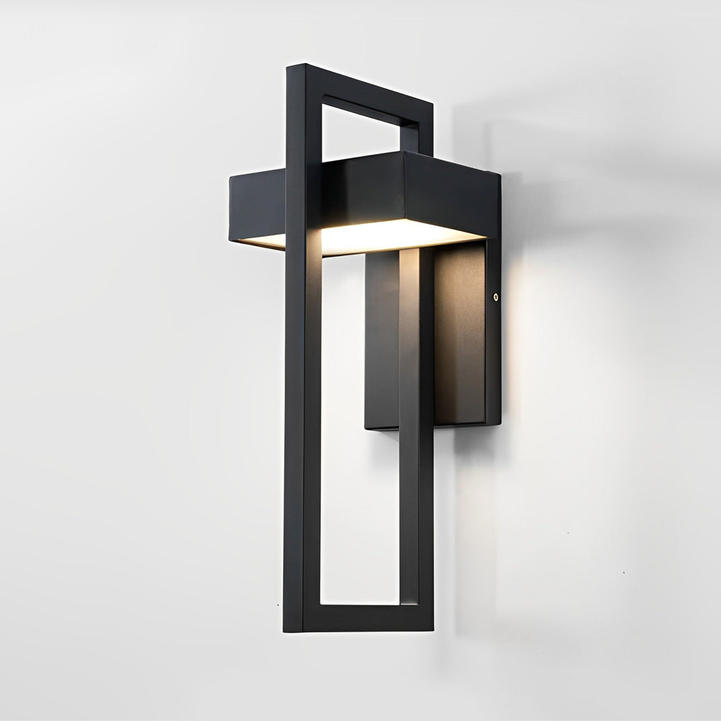 Black Outdoor Wall Sconce, Modern Rectangular Stainless Steel LED Light for Doorways, Gardens and Corridors, IP65 Rated