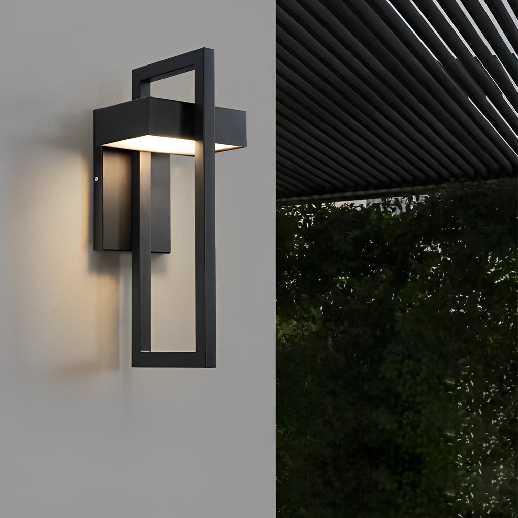 Black Outdoor Wall Sconce, Modern Rectangular Stainless Steel LED Light for Doorways, Gardens and Corridors, IP65 Rated