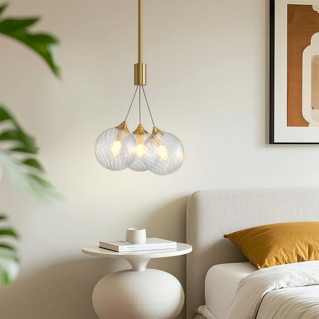 Gold eleven-light bubble chandelier, product view