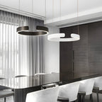 Brushed steel C-shaped ring pendant light, third product view