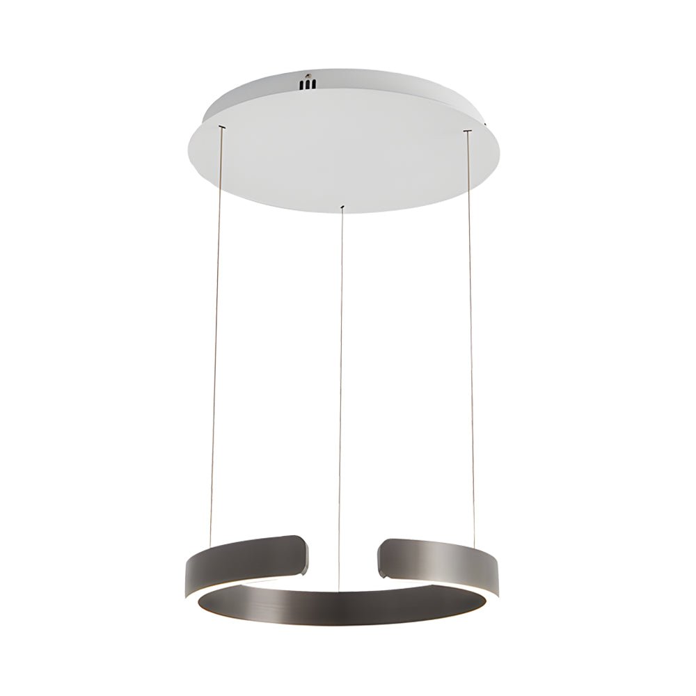 Brushed steel C-shaped ring pendant light, sixth product view