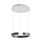 Brushed steel C-shaped ring pendant light, sixth product view