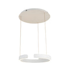 Brushed steel C-shaped ring pendant light, seventh product view