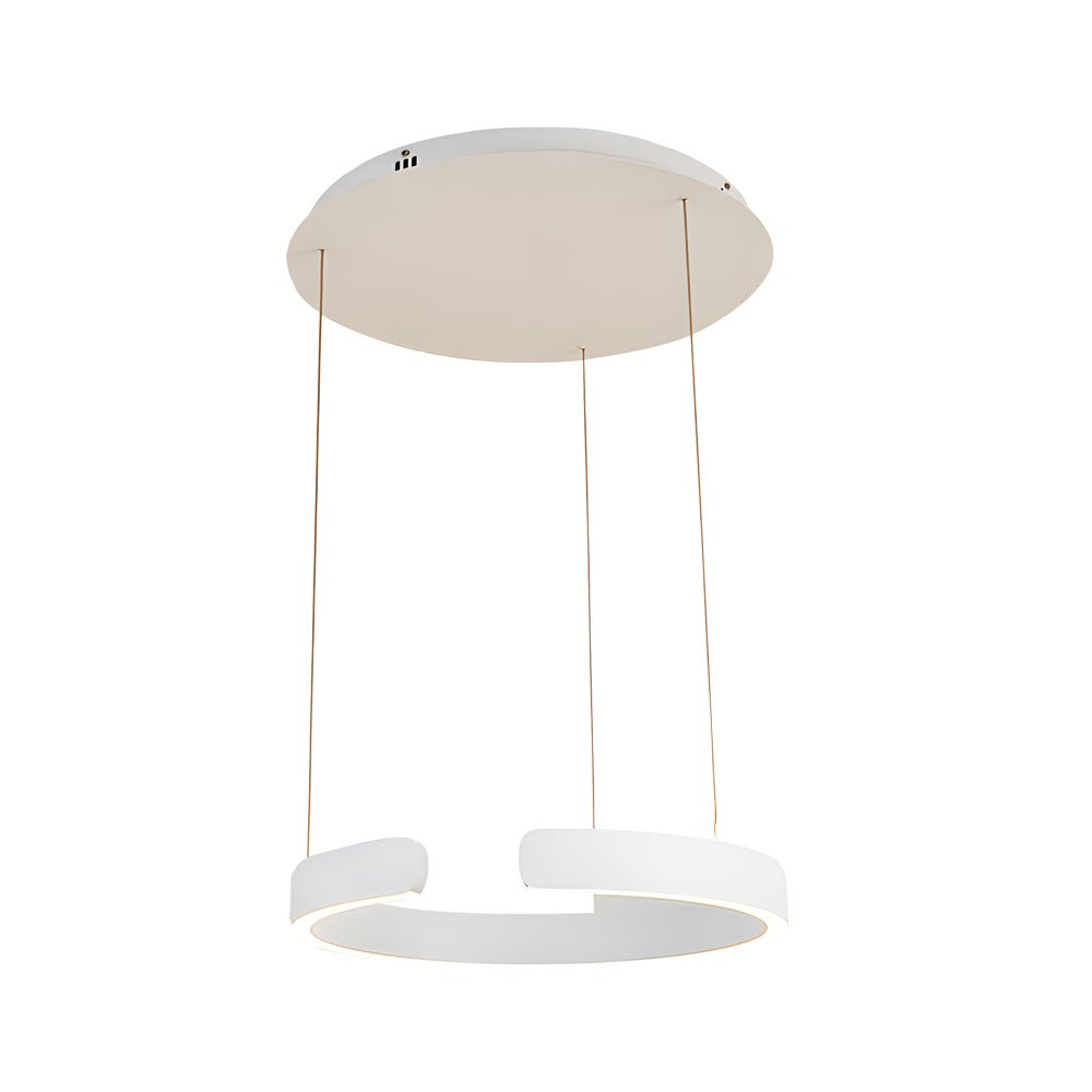 Brushed steel C-shaped ring pendant light, seventh product view