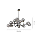Spherical glass lights on a modern black frame