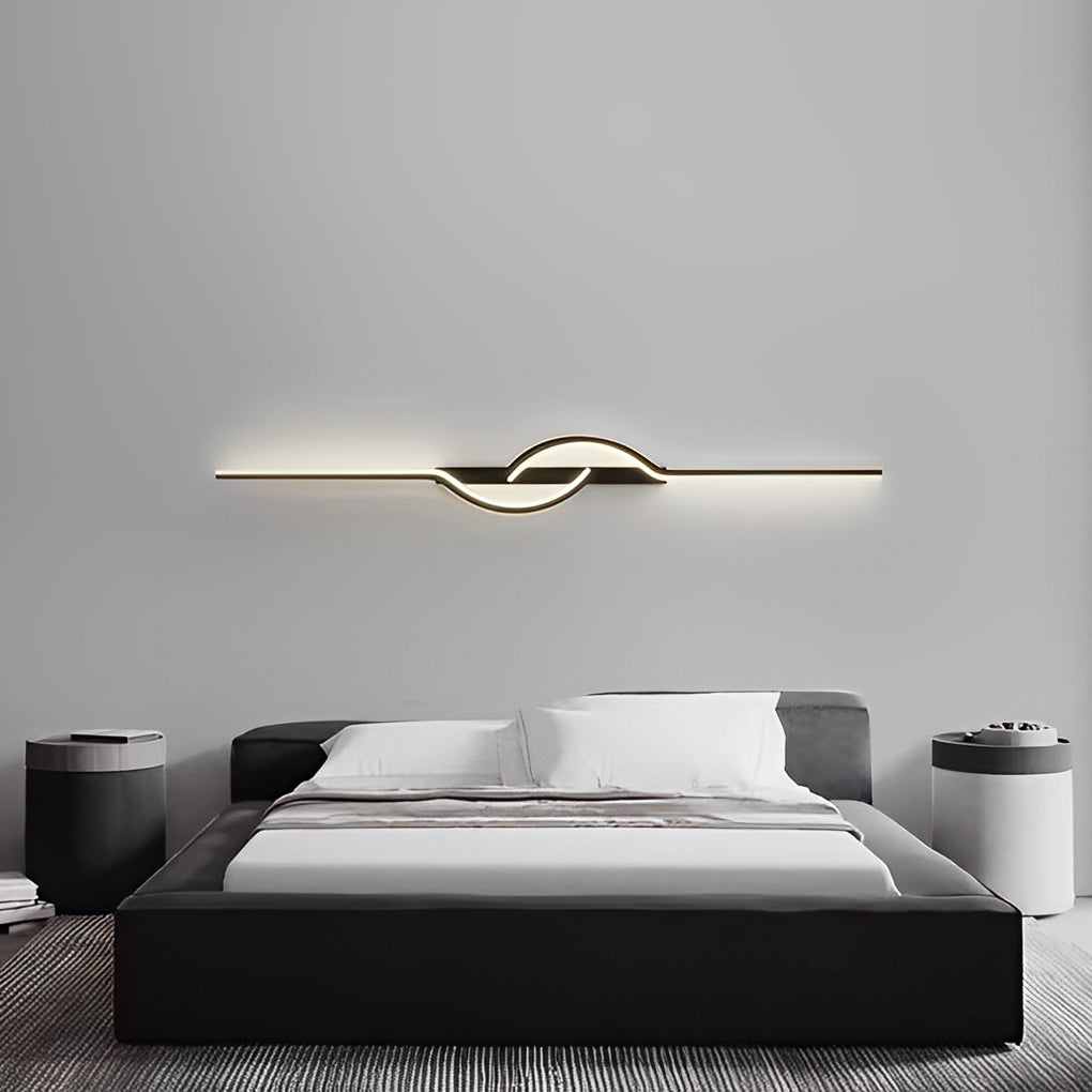 Modern Linear Wall Sconce, Black Aluminum and Silicone LED Bar Light for Hallways and Bedrooms, Dimmable in Five Lengths