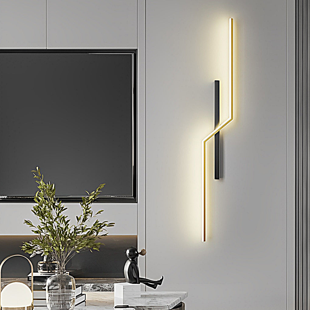 Linear Wall Sconce, Sleek Minimalist LED Wall Light for Hallway and Bedroom, Iron and Aluminum Line Design in Four Lengths