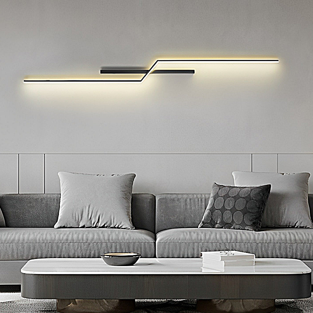 Linear Wall Sconce, Sleek Minimalist LED Wall Light for Hallway and Bedroom, Iron and Aluminum Line Design in Four Lengths