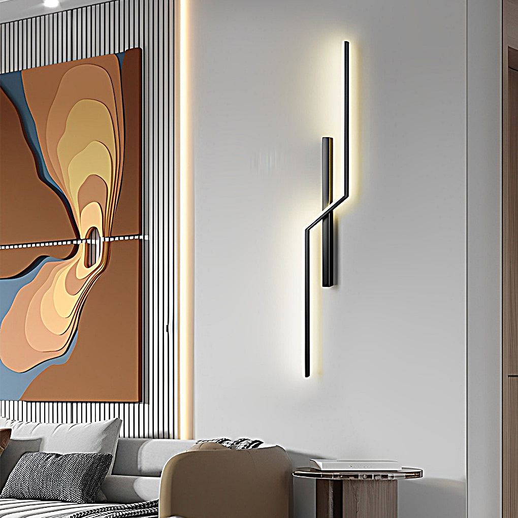 Linear Wall Sconce, Sleek Minimalist LED Wall Light for Hallway and Bedroom, Iron and Aluminum Line Design in Four Lengths