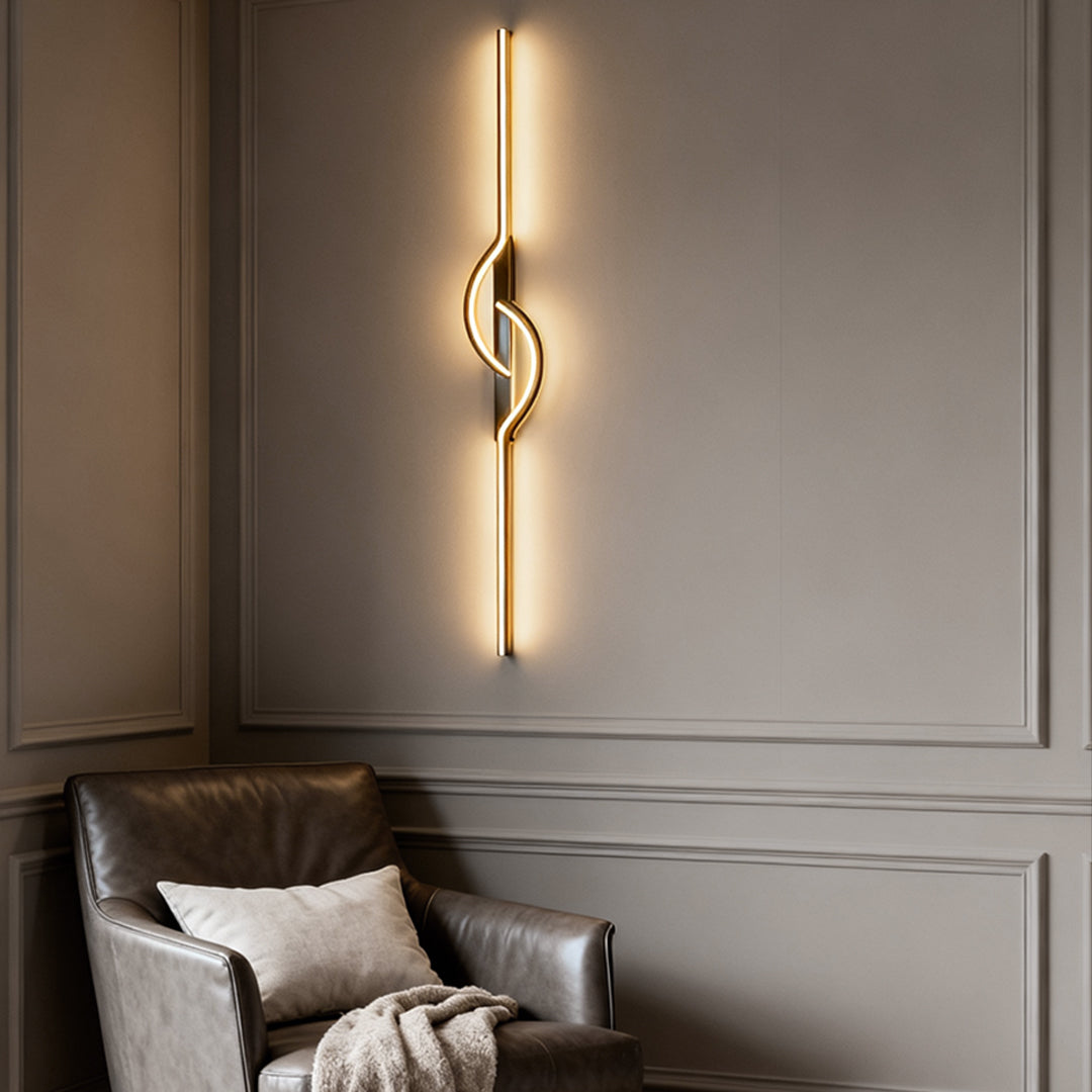 Modern Linear Wall Sconce, Black Aluminum and Silicone LED Bar Light for Hallways and Bedrooms, Dimmable in Five Lengths