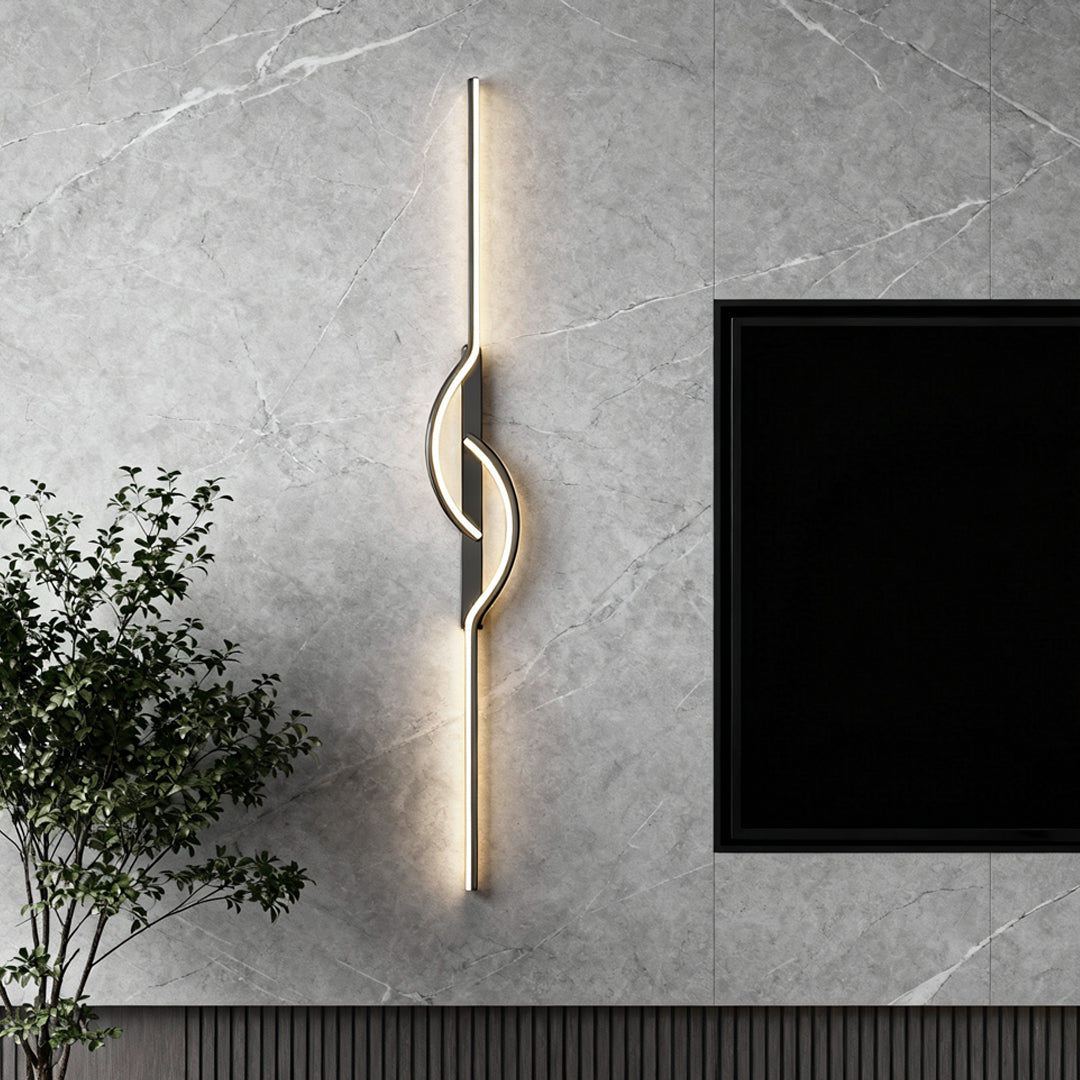 Modern Linear Wall Sconce, Black Aluminum and Silicone LED Bar Light for Hallways and Bedrooms, Dimmable in Five Lengths