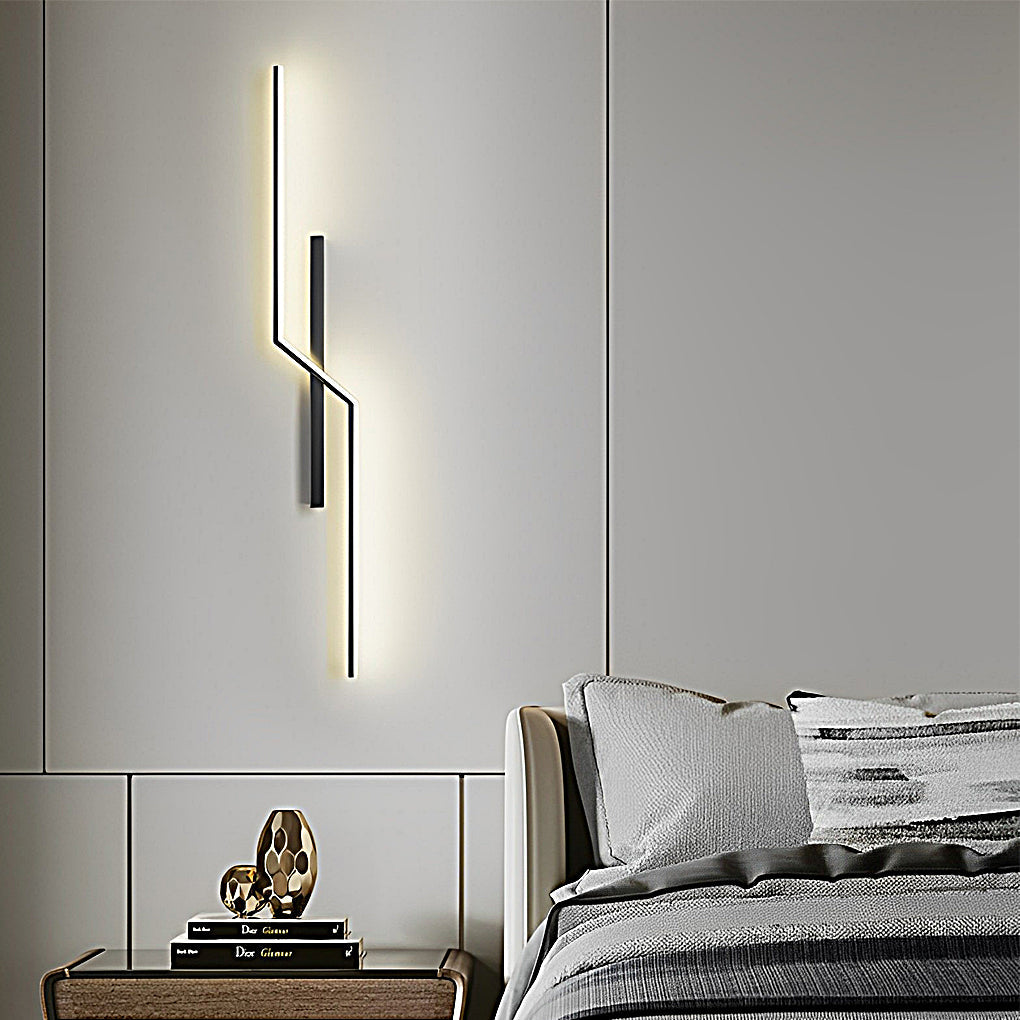 Linear Wall Sconce, Sleek Minimalist LED Wall Light for Hallway and Bedroom, Iron and Aluminum Line Design in Four Lengths