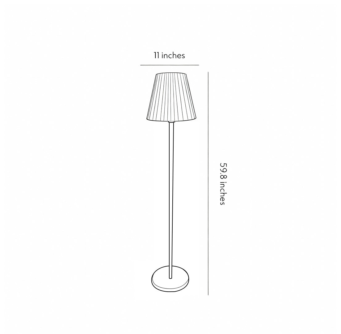 Outdoor Floor Lamp, Modern Metal and PE Cone Solar Light for Patio and Deck Lounge Areas, 12W LED with Warm White and RGB Modes