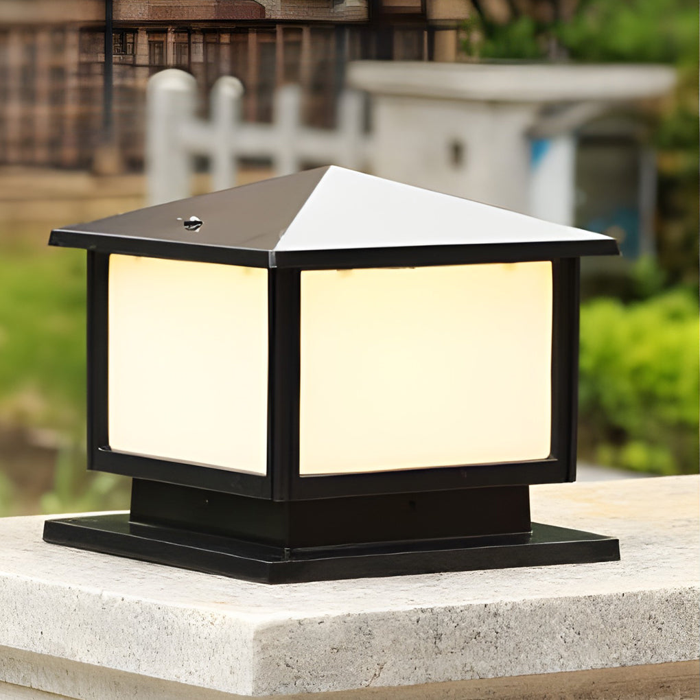 Solar pillar cap light fitted to a stone post