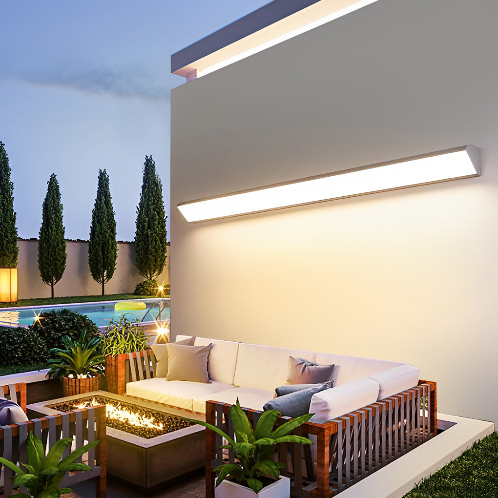Exterior Wall Sconce Light, Modern Linear LED Downlight Fixture for Facades and Entrances, Waterproof Minimalist Bar