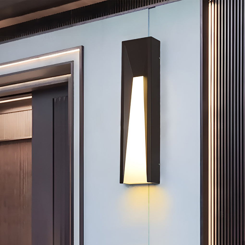 Rectangular Outdoor Wall Light, Modern Stainless Steel LED Sconce for Facade and Entrance Walls, 20W Warm White in Three Sizes