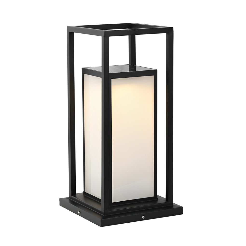 Outdoor Pillar Wall Light, Waterproof Stainless Steel LED Column Lamp for Gates and Facades, Solar or Hardwired in Two Heights