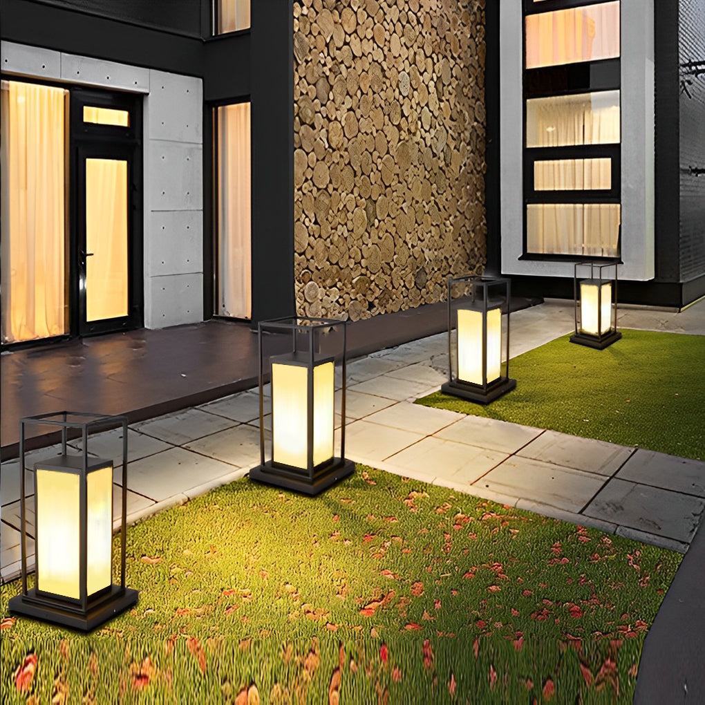 Outdoor Pillar Wall Light, Waterproof Stainless Steel LED Column Lamp for Gates and Facades, Solar or Hardwired in Two Heights