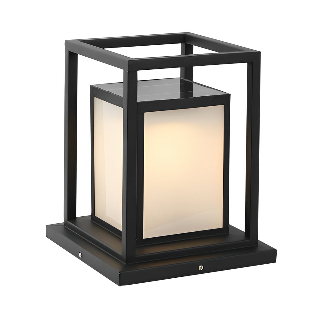 Outdoor Pillar Wall Light, Waterproof Stainless Steel LED Column Lamp for Gates and Facades, Solar or Hardwired in Two Heights