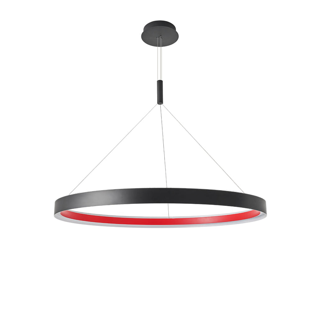 Ring Chandelier, Iron and Aluminum Minimalist LED Ceiling Light for Living Room, Warm 3000K