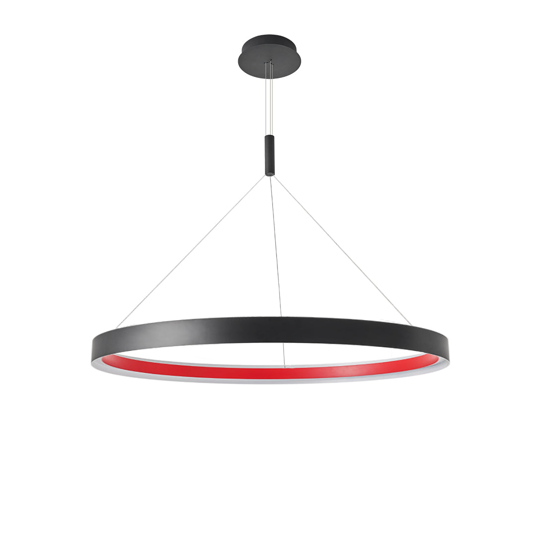 Ring Chandelier, Iron and Aluminum Minimalist LED Ceiling Light for Living Room, Warm 3000K