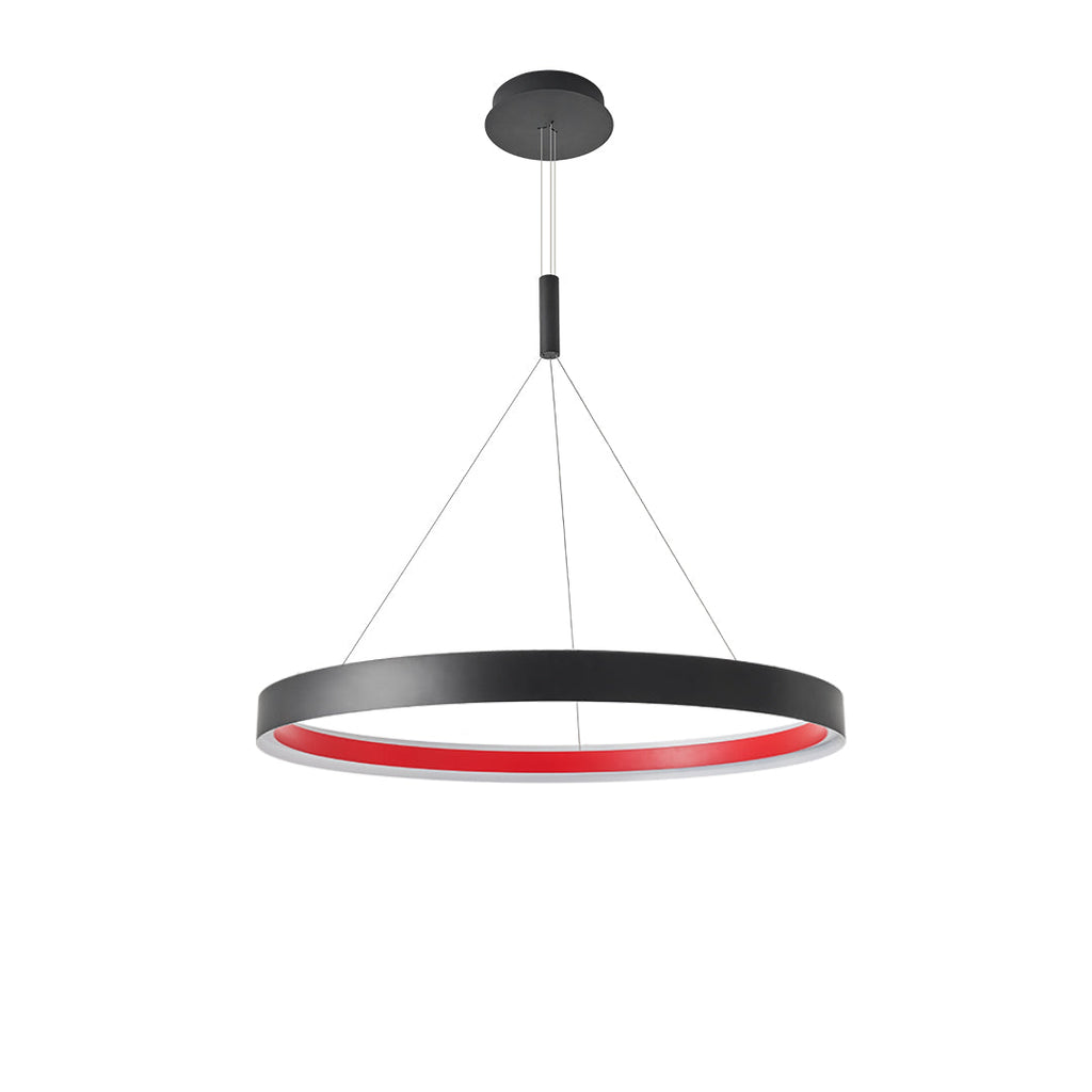 Ring Chandelier, Iron and Aluminum Minimalist LED Ceiling Light for Living Room, Warm 3000K