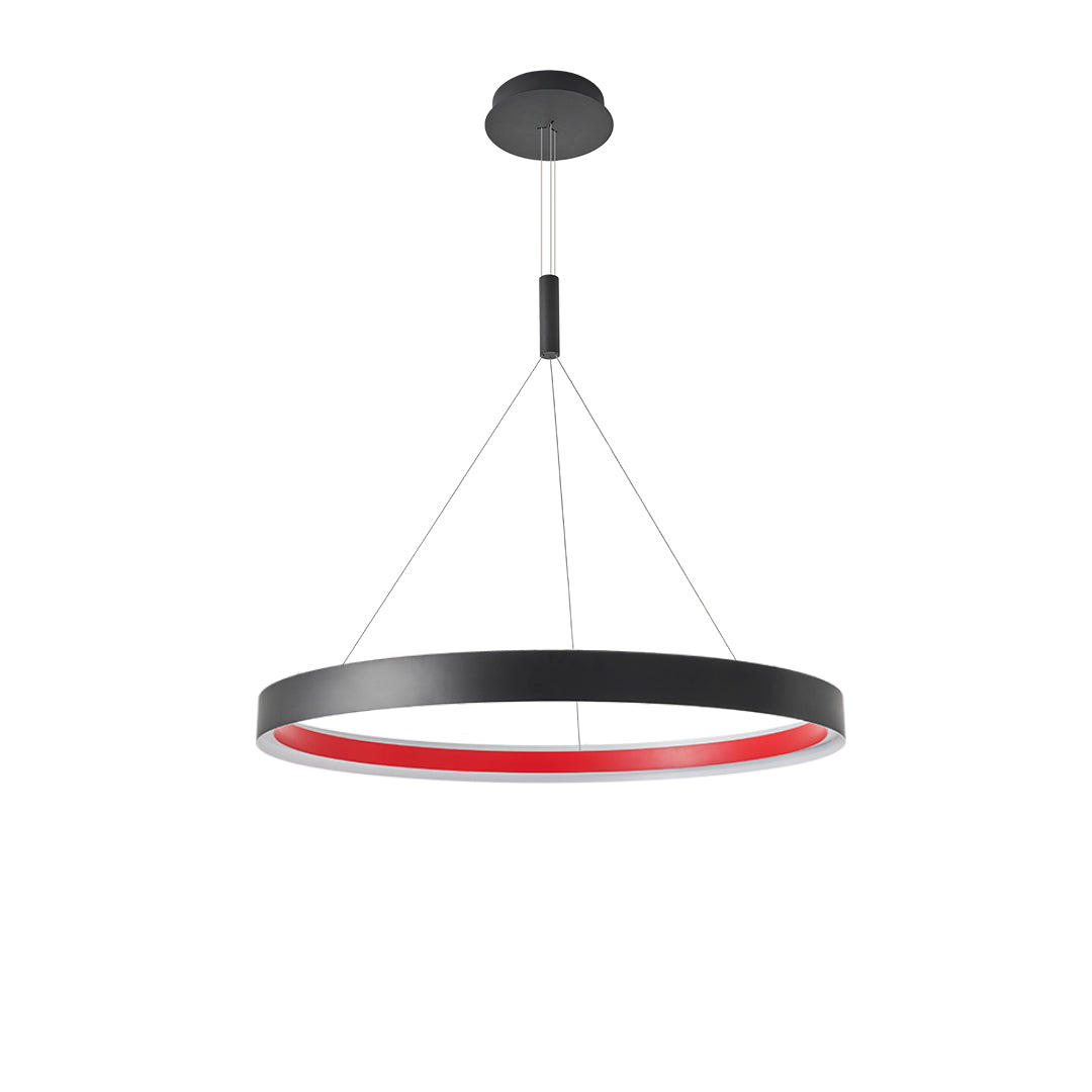 Ring Chandelier, Iron and Aluminum Minimalist LED Ceiling Light for Living Room, Warm 3000K