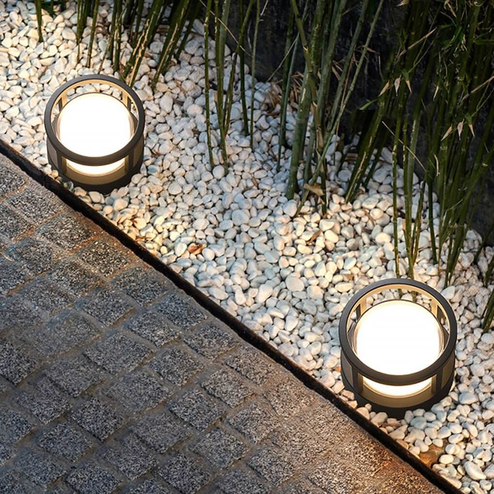 Round Outdoor Post Light, Aluminum Double-Layer Acrylic Pillar Lamp for Fences and Gate Piers, Integrated 5W Warm White LED