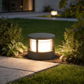 Round Outdoor Post Light, Aluminum Double-Layer Acrylic Pillar Lamp for Fences and Gate Piers, Integrated 5W Warm White LED