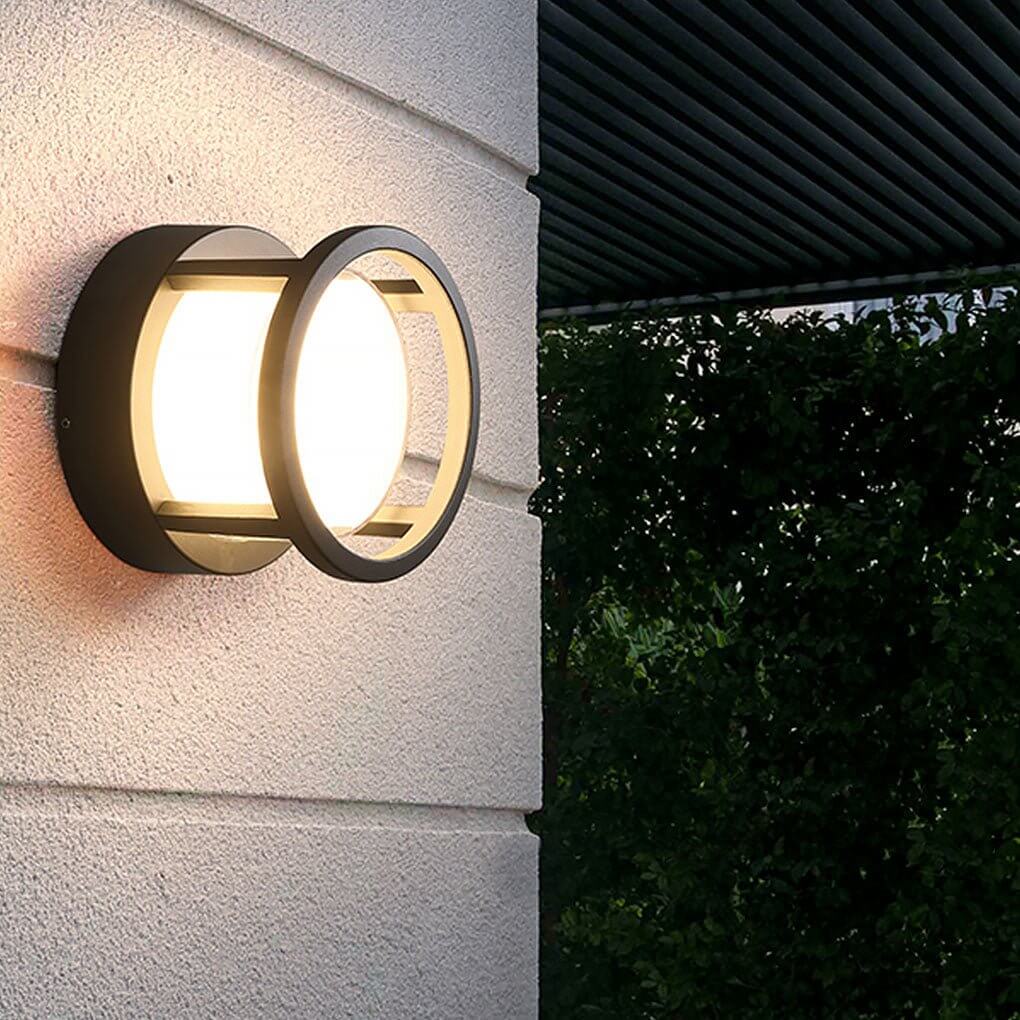 Round Outdoor Post Light, Aluminum Double-Layer Acrylic Pillar Lamp for Fences and Gate Piers, Integrated 5W Warm White LED
