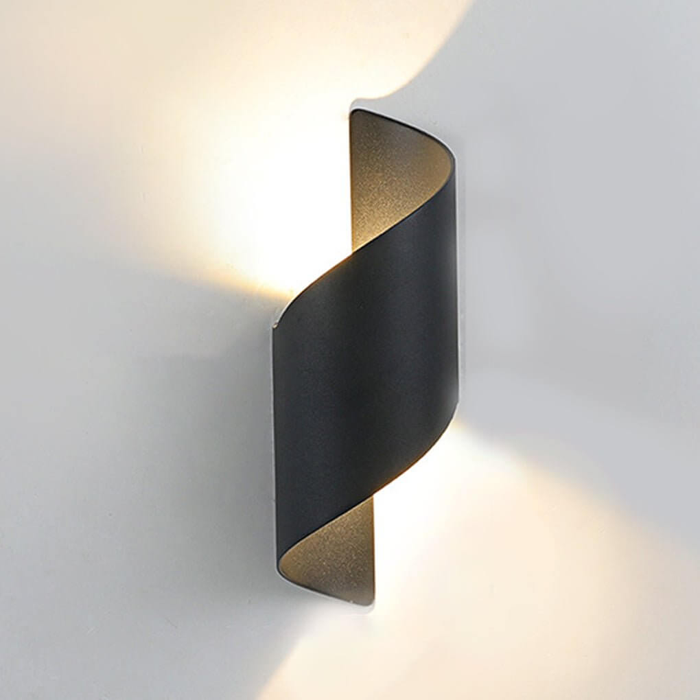 Spiral LED light as a decorative living room fixture