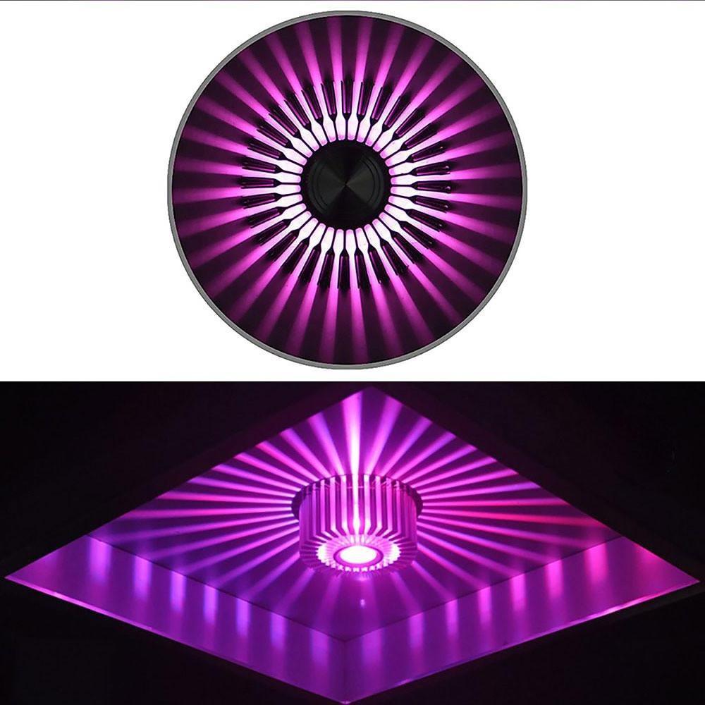 Close-up of the purple light pattern across the spokes